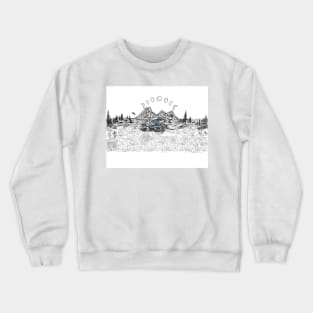 Moon phases and mountains Crewneck Sweatshirt